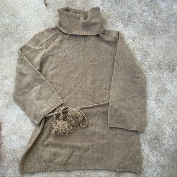 Talbots Beige Turtleneck Pure Cashmere Sweater Women's Size Large - Picture 2 of 6